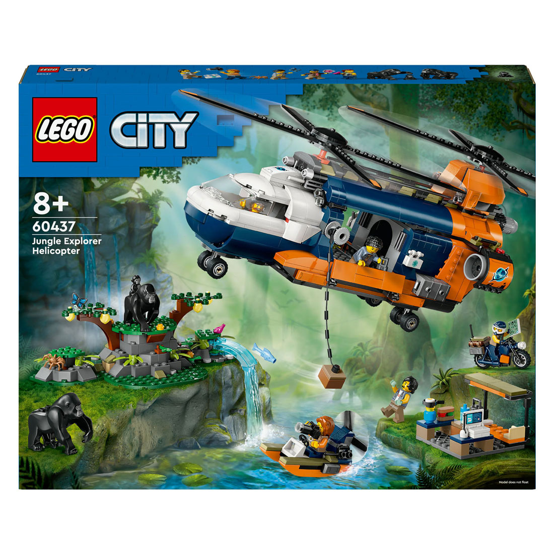LEGO City 60437 Jungle Explorers : un hélicoptère à la base