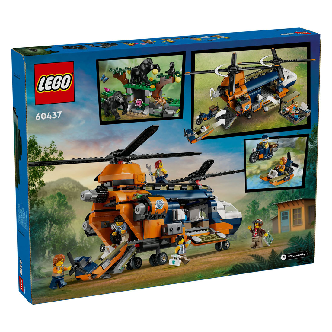 LEGO City 60437 Jungle Explorers : un hélicoptère à la base