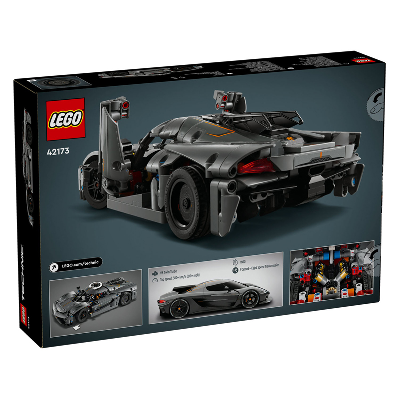 LEGO Technic 42173 Koenigsegg Jesko Hypercar gris absolu