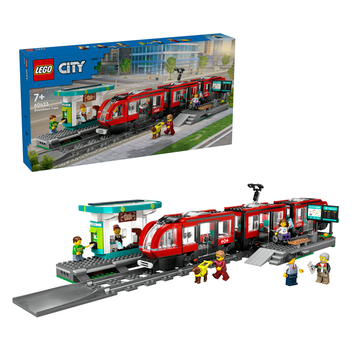 LEGO City 60423 City Straßenbahn und Bahnhof