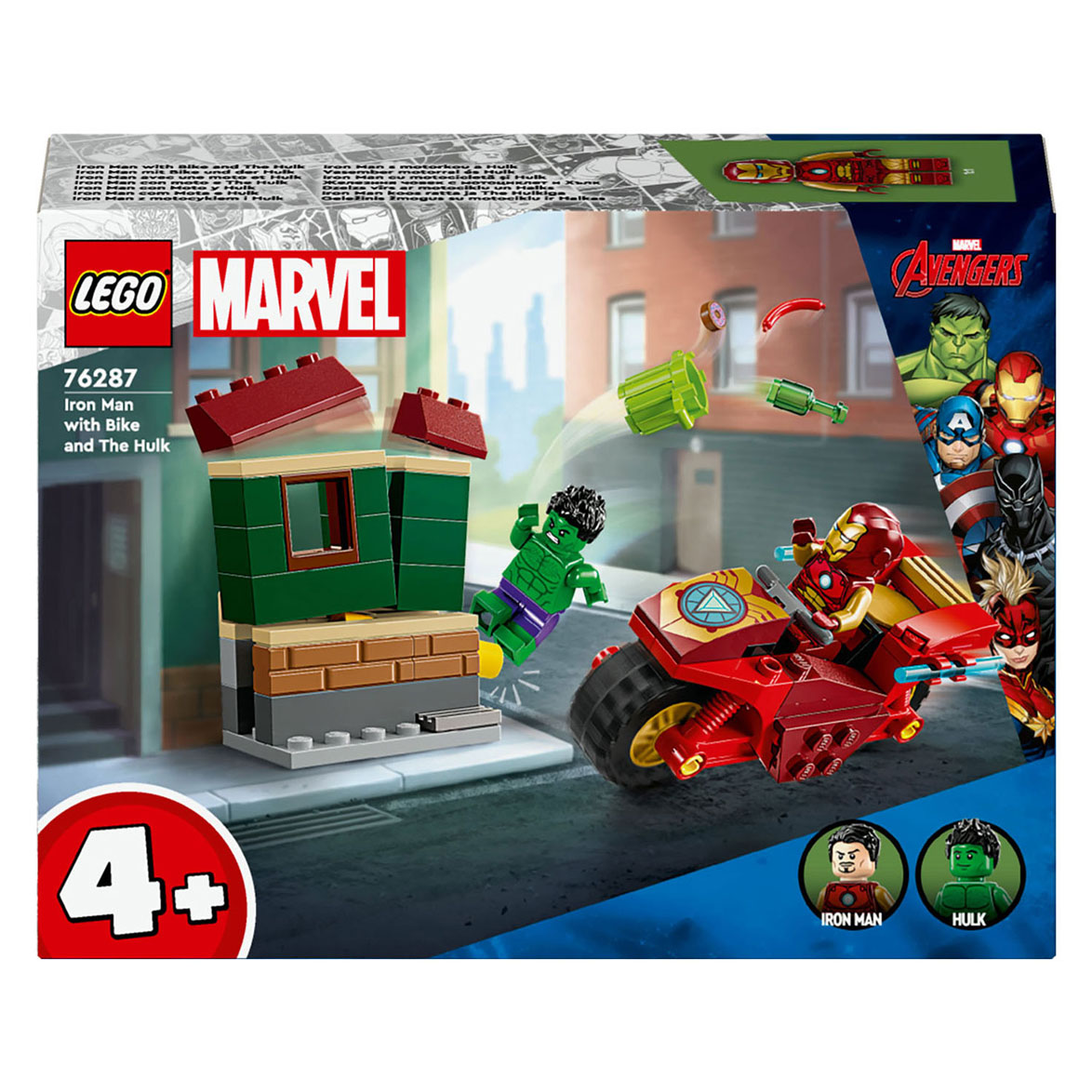 LEGO Super Heroes 76287 Iron Man mit Motorrad und The Hulk