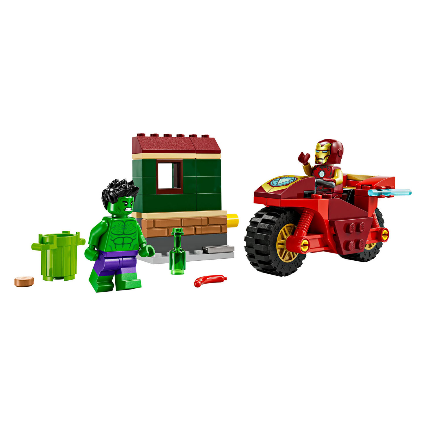 LEGO Super Heroes 76287 Iron Man mit Motorrad und The Hulk