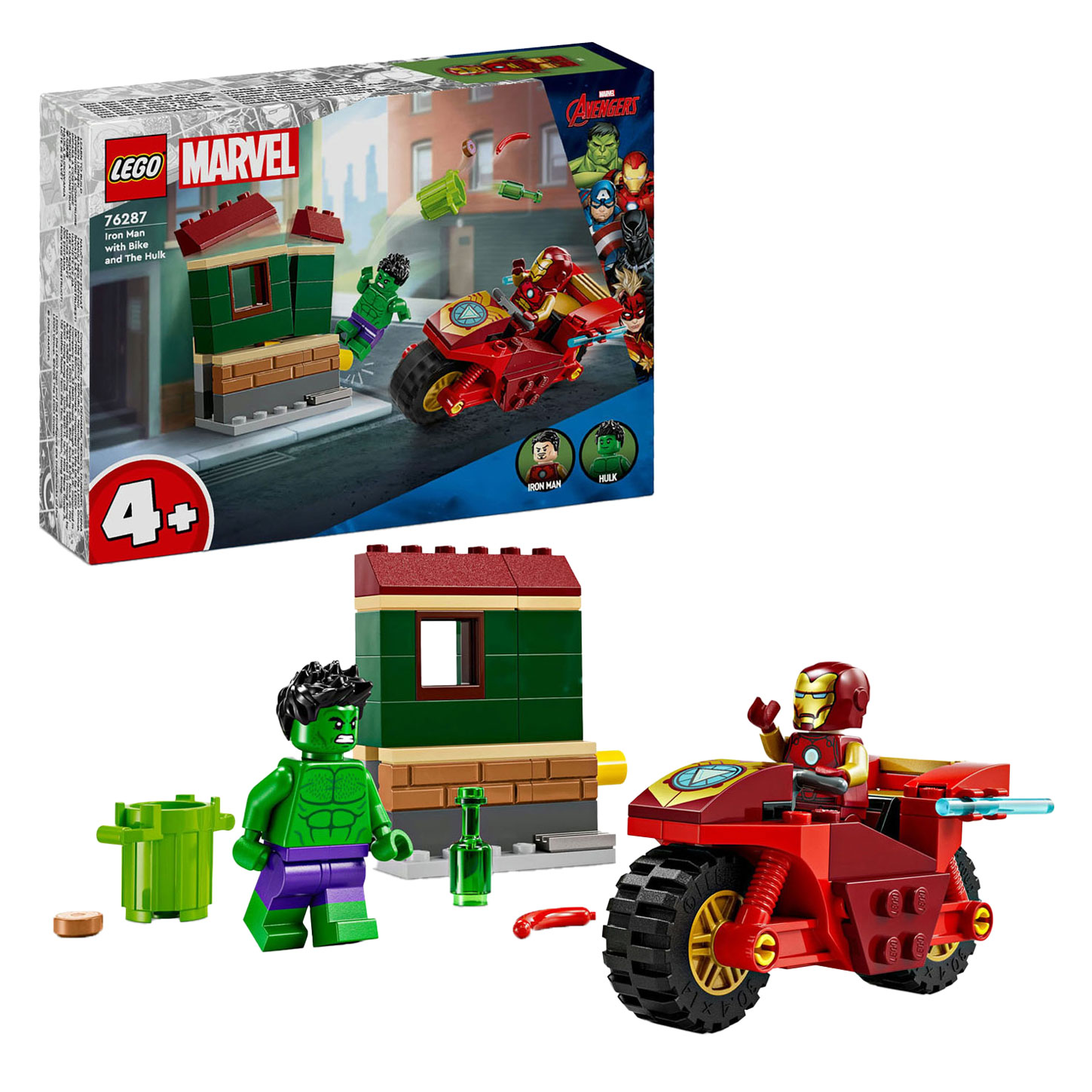 LEGO Super Heroes 76287 Iron Man mit Motorrad und The Hulk