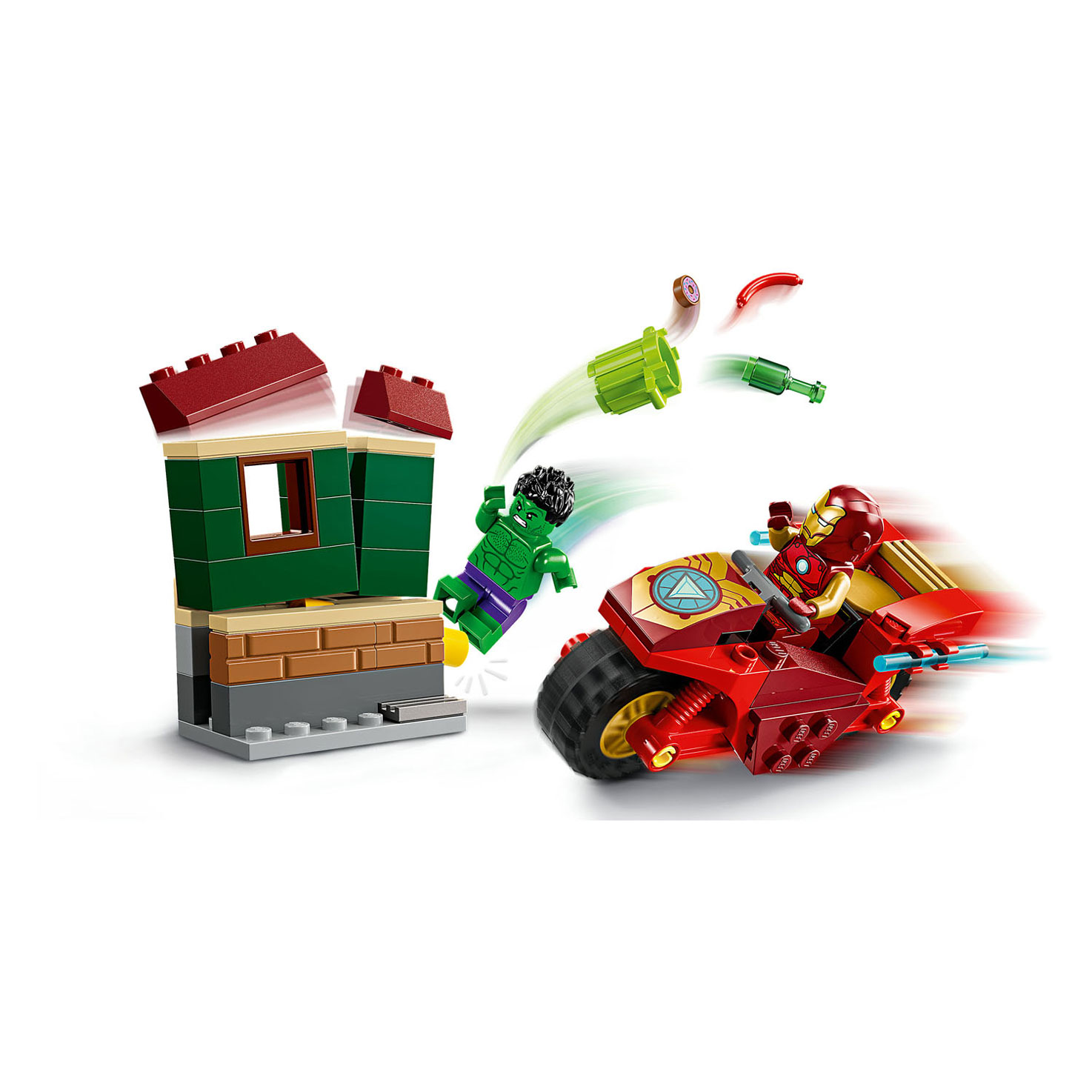 LEGO Super Heroes 76287 Iron Man mit Motorrad und The Hulk