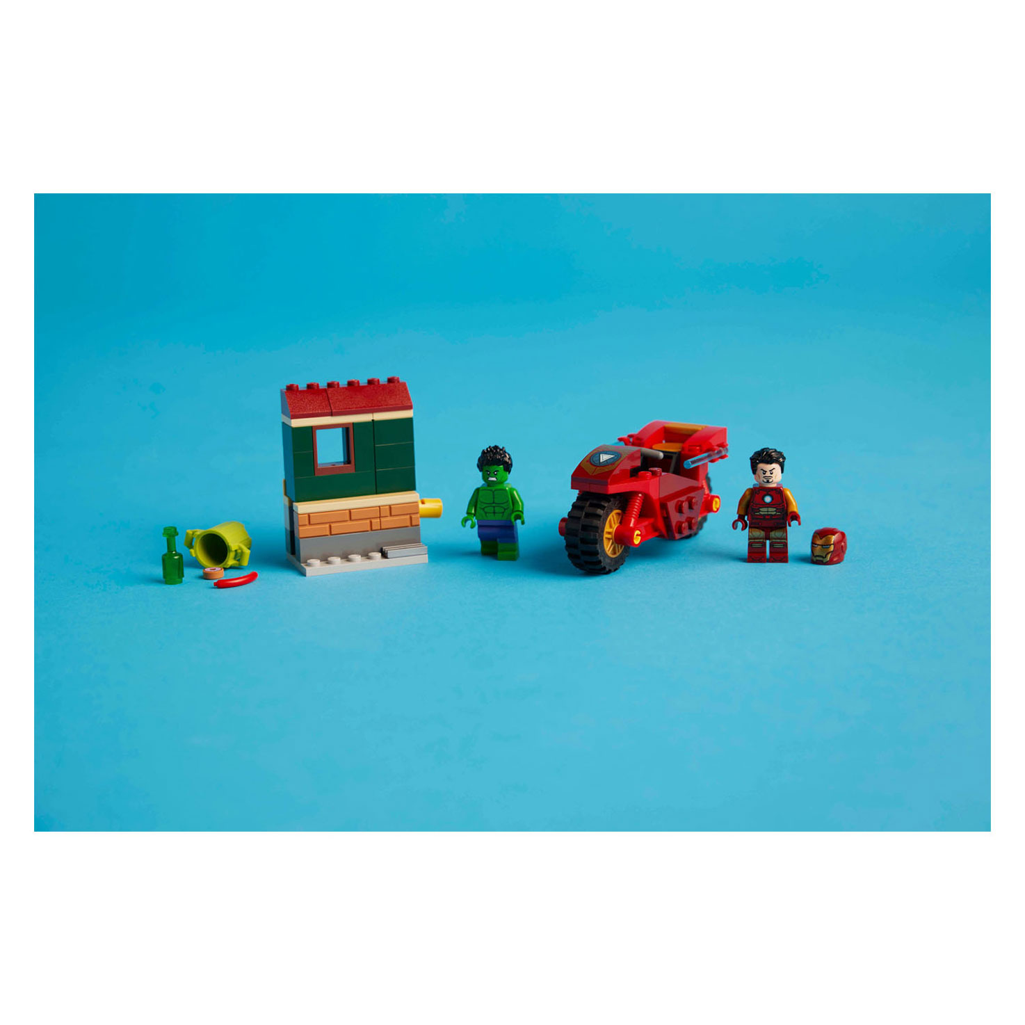 LEGO Super Heroes 76287 Iron Man mit Motorrad und The Hulk