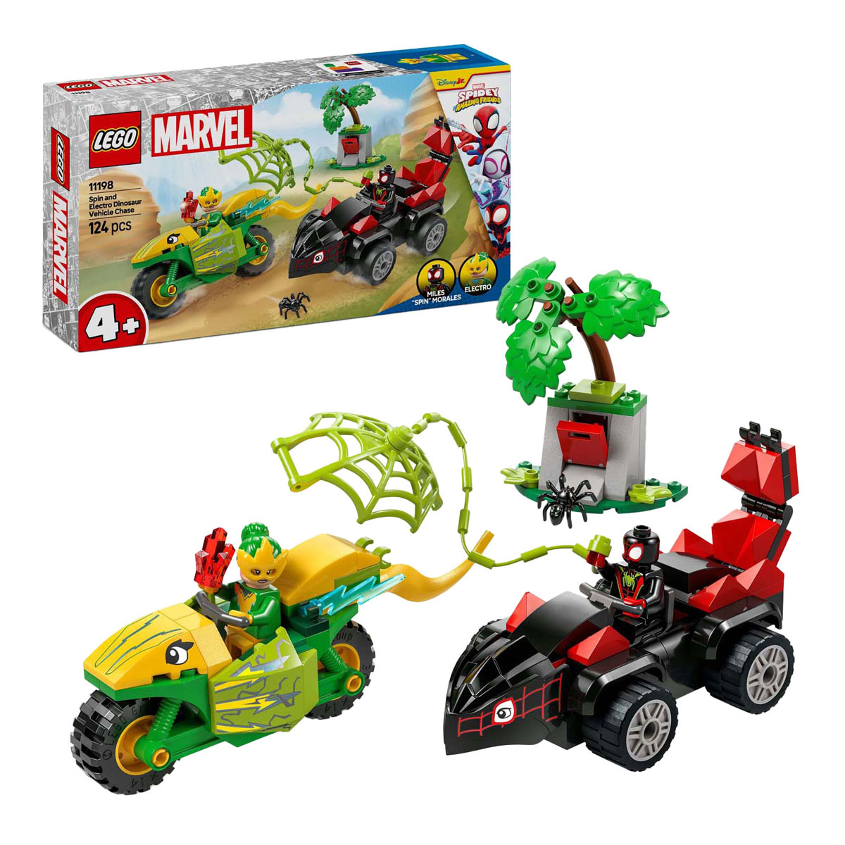 LEGO Spidey 11198 Spinne und Elektro-Verfolgungsjagd mit Dinosaurierfahrzeugen