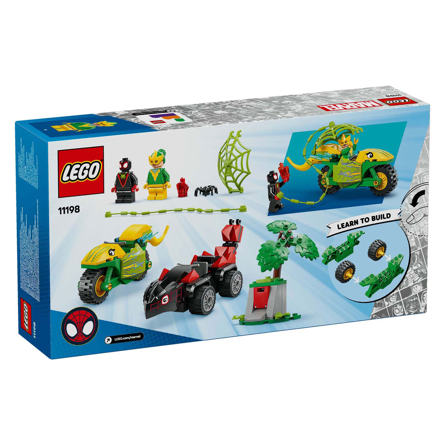 LEGO Spidey 11198 Spinne und Elektro-Verfolgungsjagd mit Dinosaurierfahrzeugen