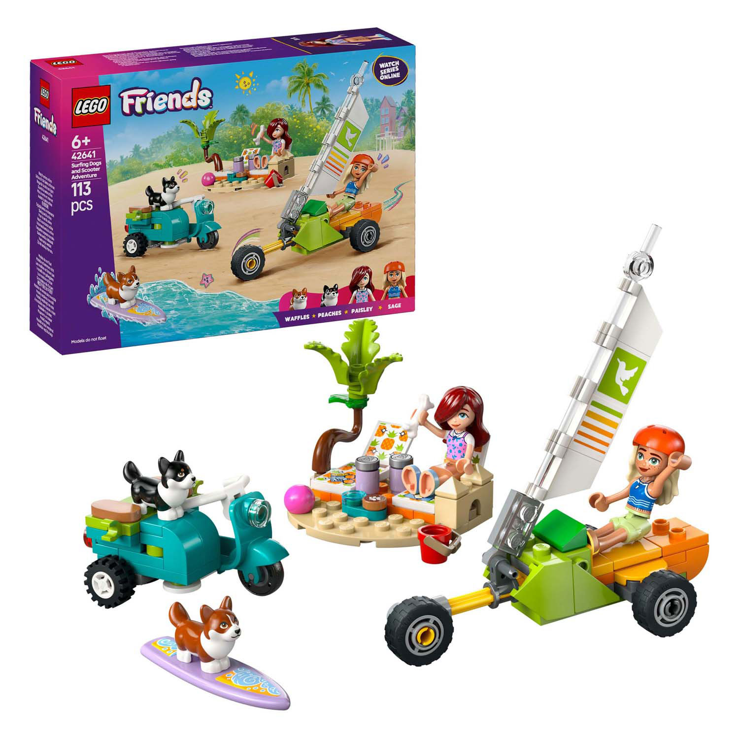 LEGO Friends 42641 Surf- en Scooterplezier met de Honden