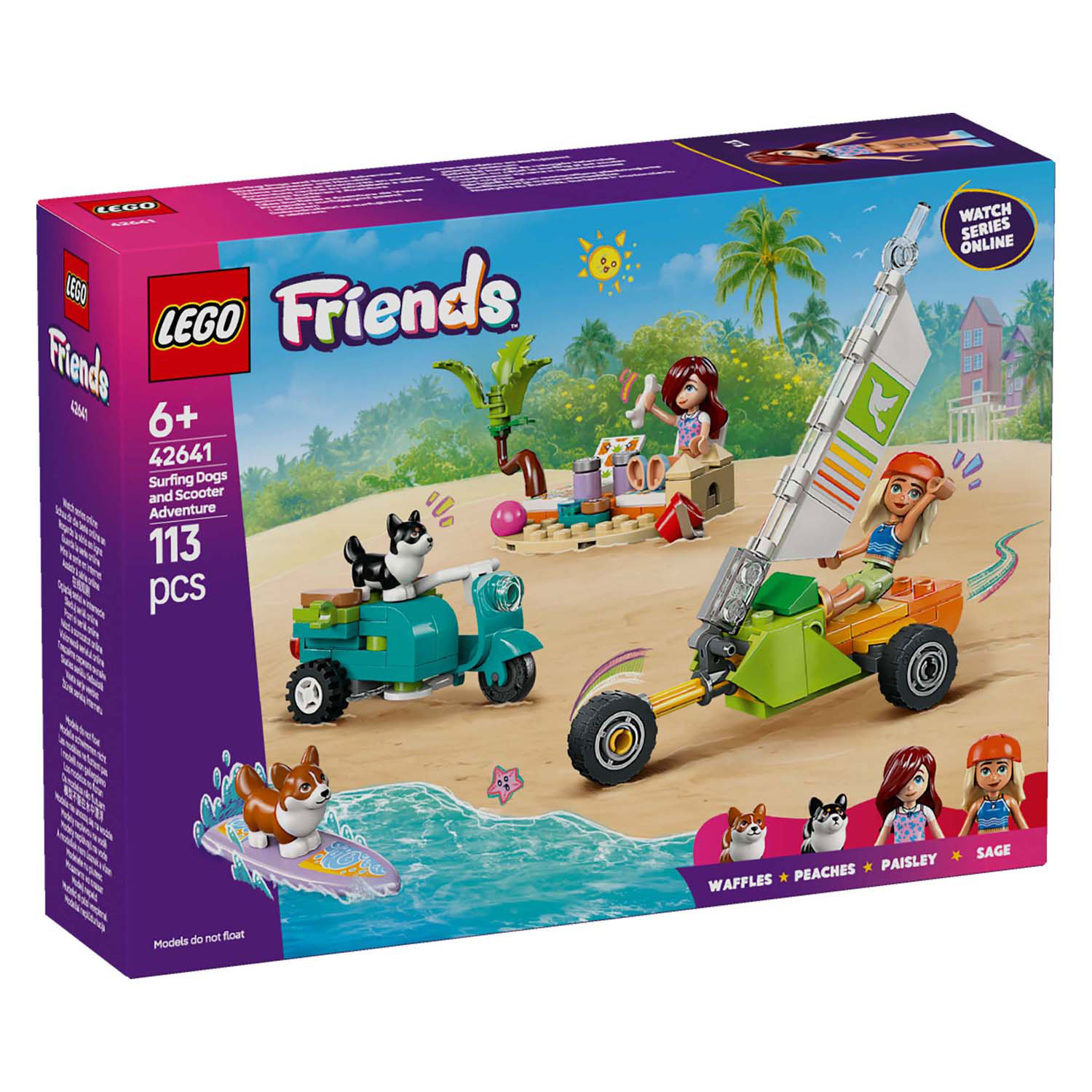 LEGO Friends 42641 Surf- en Scooterplezier met de Honden