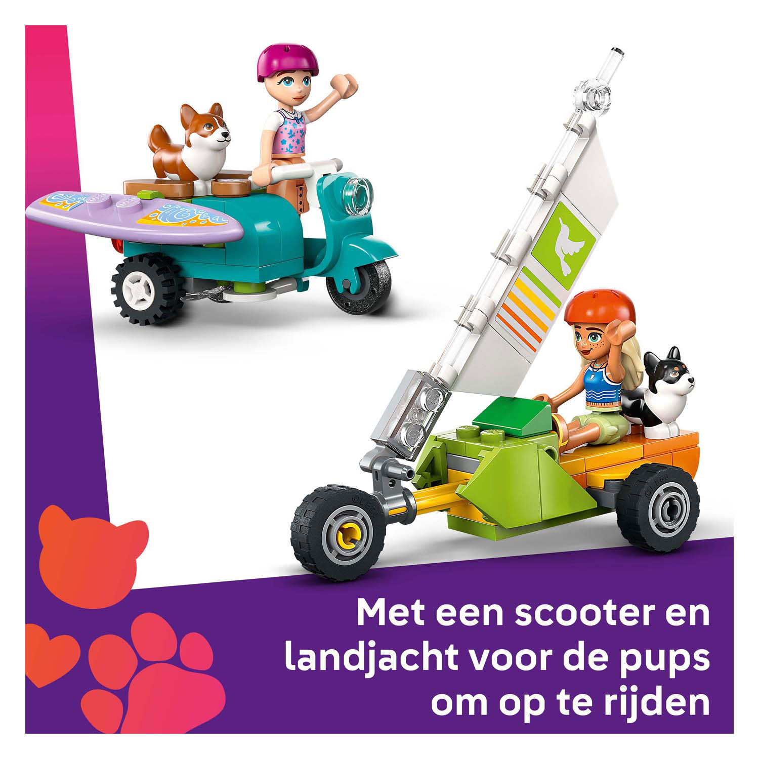 LEGO Friends 42641 Surf- en Scooterplezier met de Honden