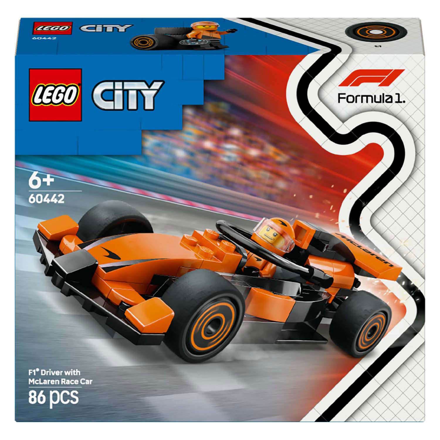 LEGO City 60442 Pilote de F1 avec voiture de course McLaren