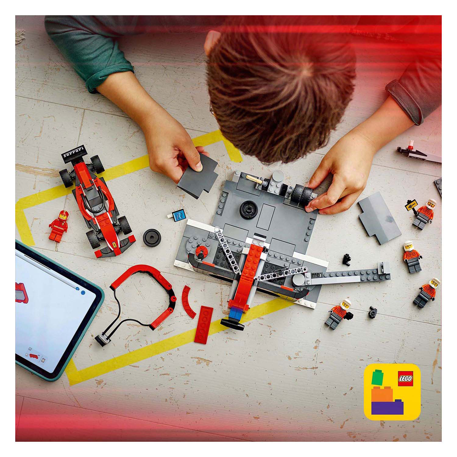 LEGO City 60443 F1 Pitstop en Pitcrew Met Ferrari Auto