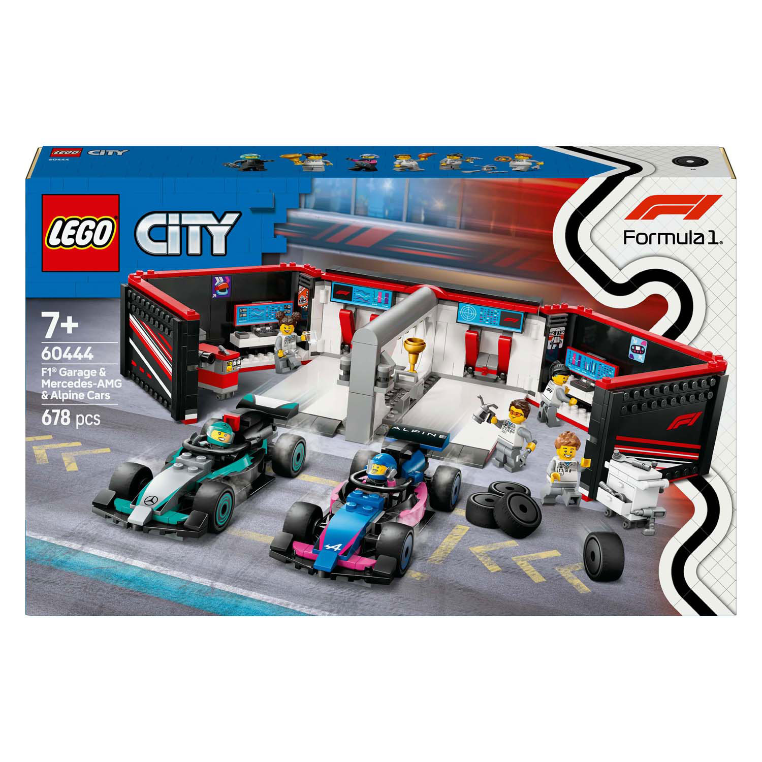 LEGO City 60444 Garage F1 avec Mercedes-AMG et voitures Alpine