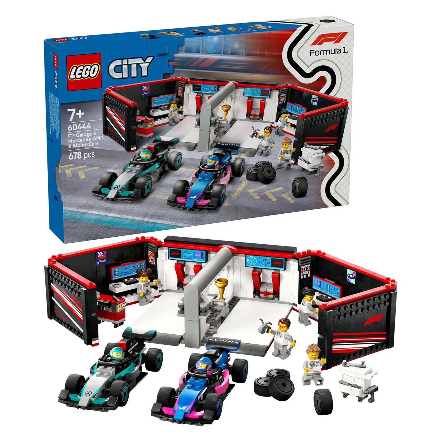 LEGO City 60444 Garage F1 avec Mercedes-AMG et voitures Alpine