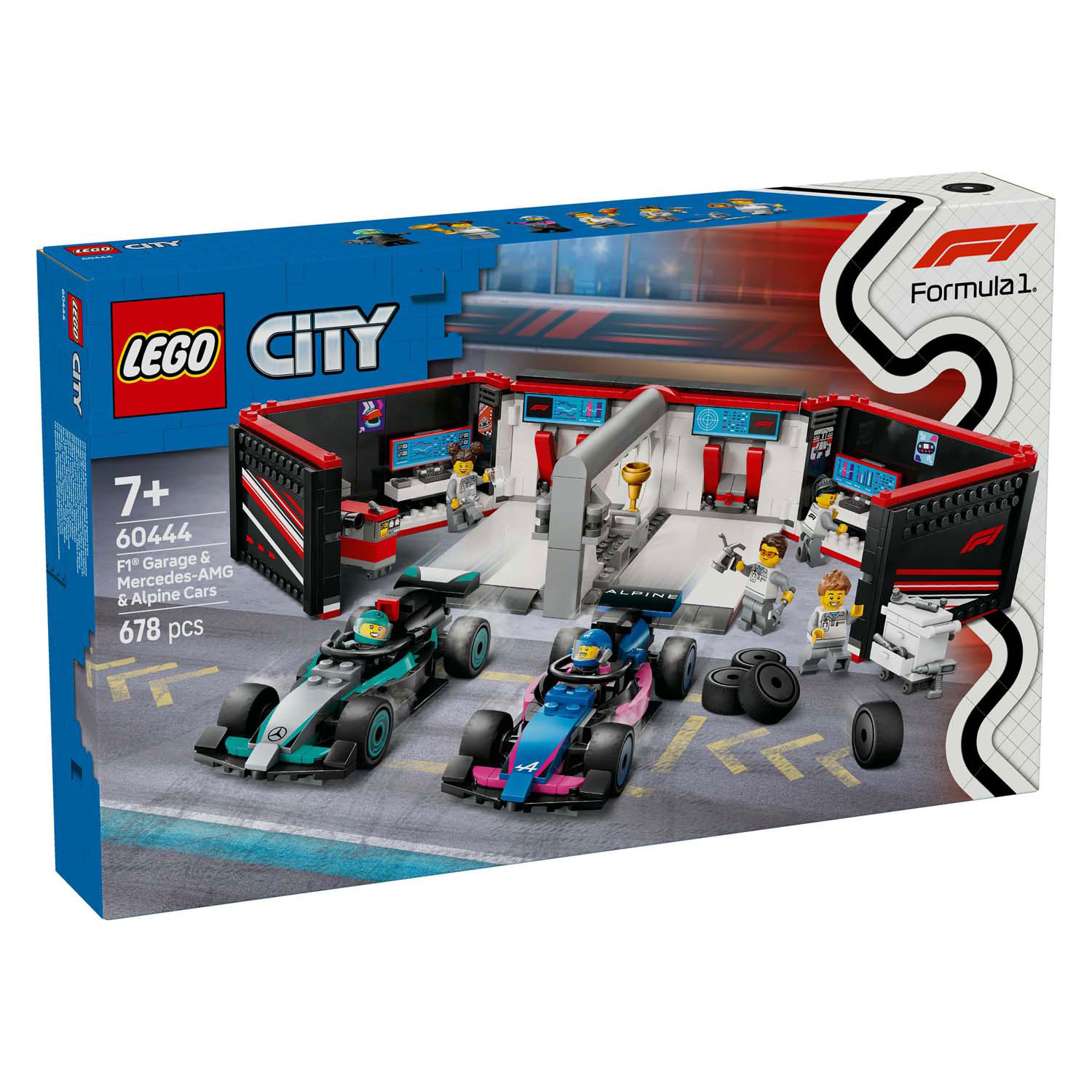 LEGO City 60444 Garage F1 avec Mercedes-AMG et voitures Alpine