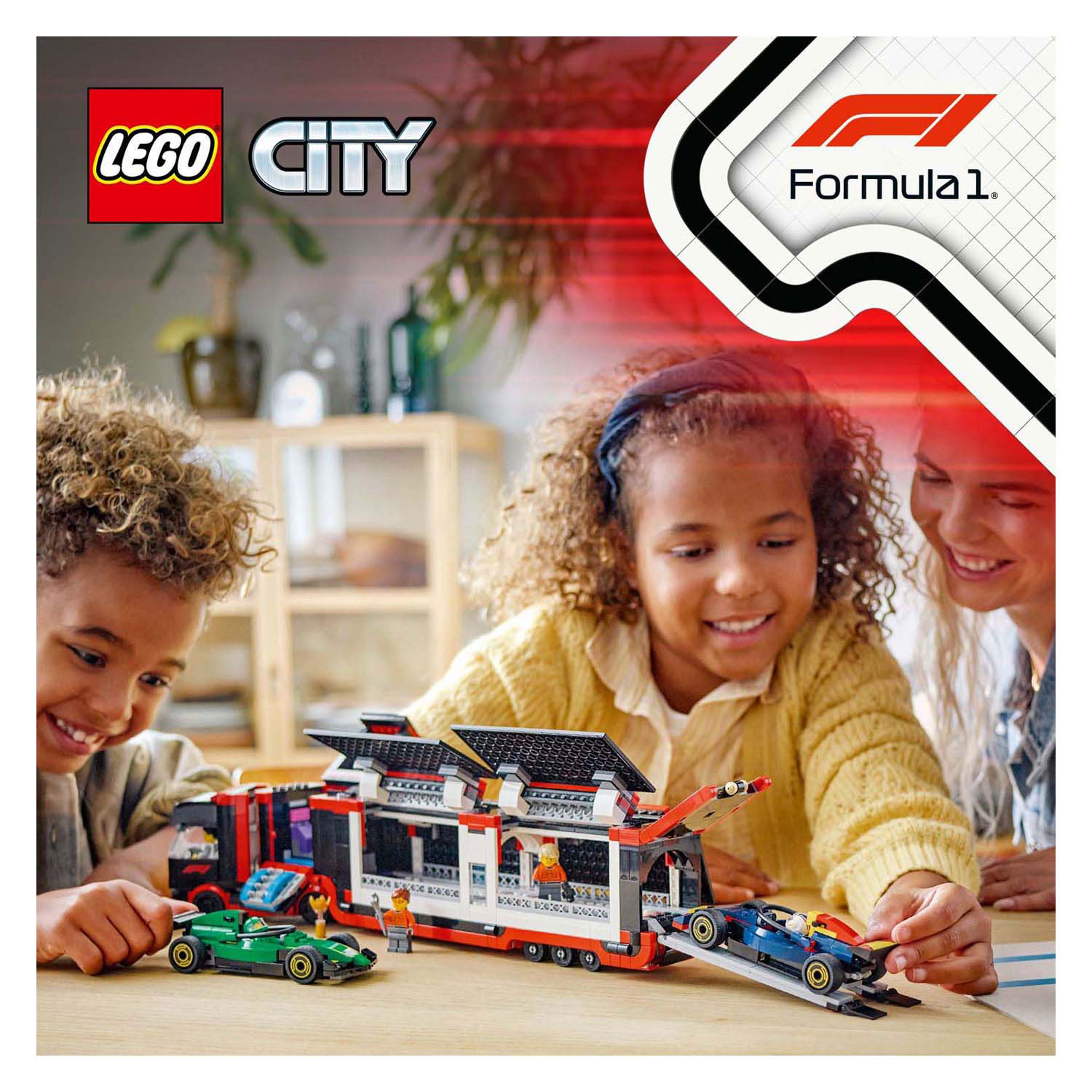 LEGO City 60445 F1-Truck mit Rb20- und Amr24-F1-Autos