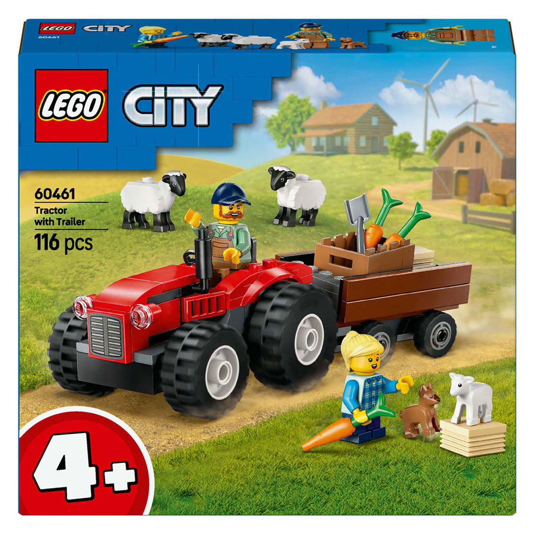 LEGO City 60461 Tracteur rouge avec remorque et mouton