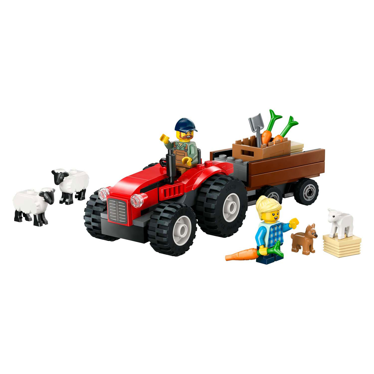 LEGO City 60461 Tracteur rouge avec remorque et mouton