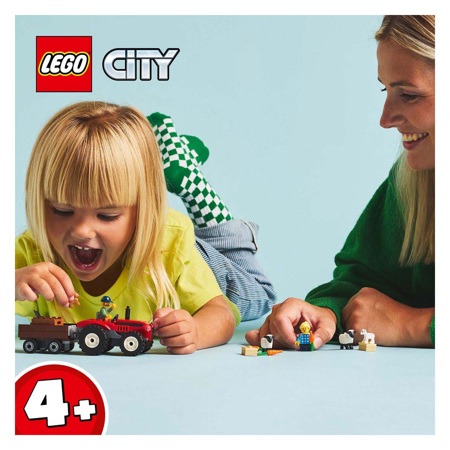 LEGO City 60461 Tracteur rouge avec remorque et mouton