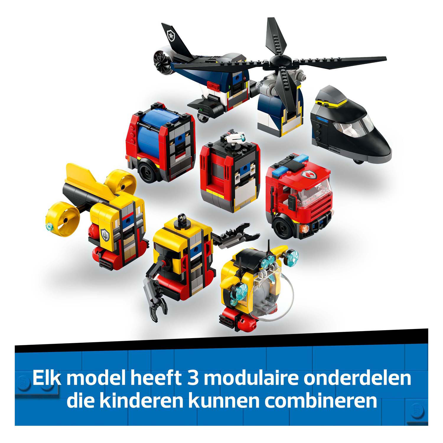 LEGO City 60462 Remix d'hélicoptère, de camion de pompiers et de sous-marin