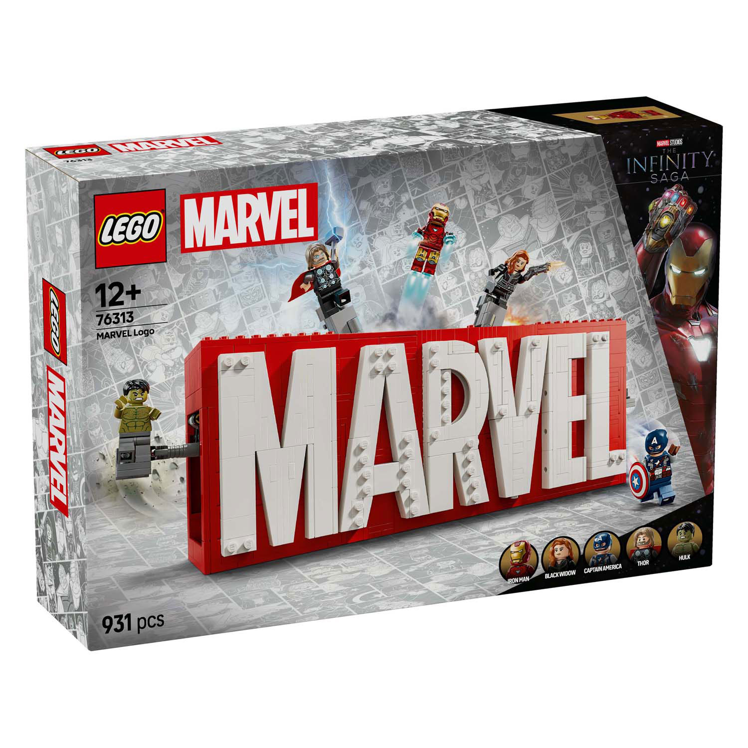 LEGO Super Heroes 76313 Marvel Logo en Minifiguren