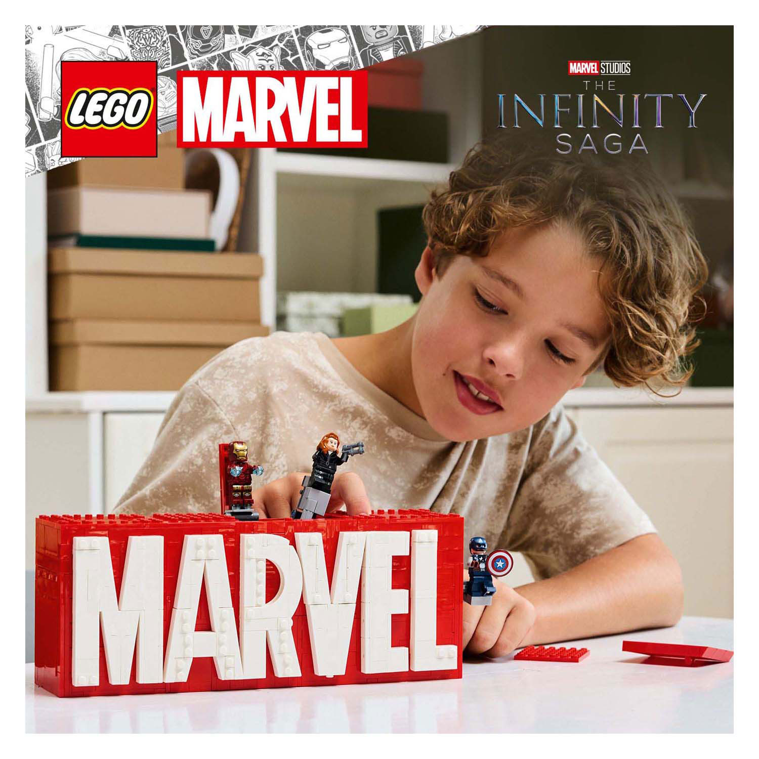 LEGO Super Heroes 76313 Marvel Logo en Minifiguren