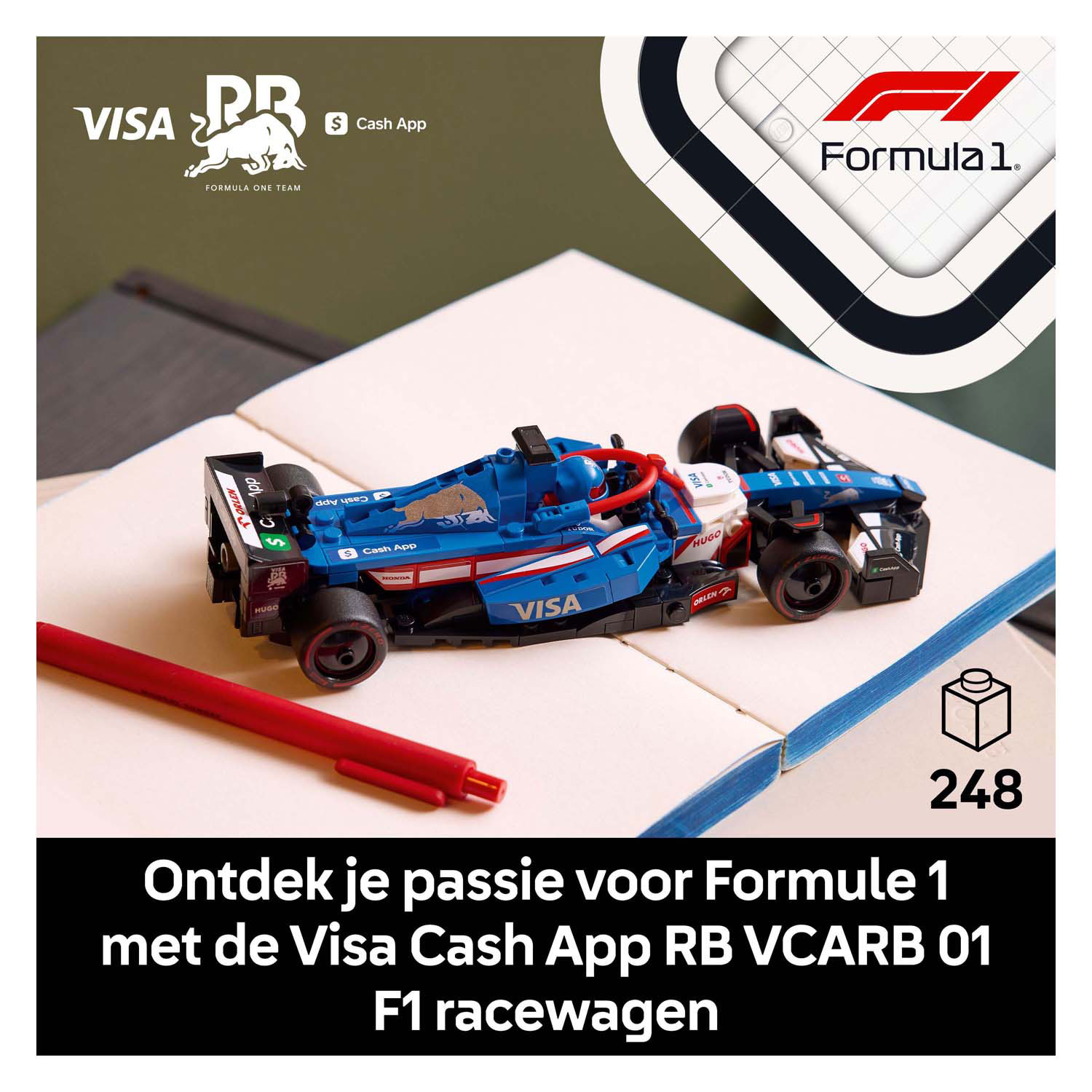 LEGO Speed ​​Champions 77246 Visa Cash App RB VCARB 01 F1 Rennwagen