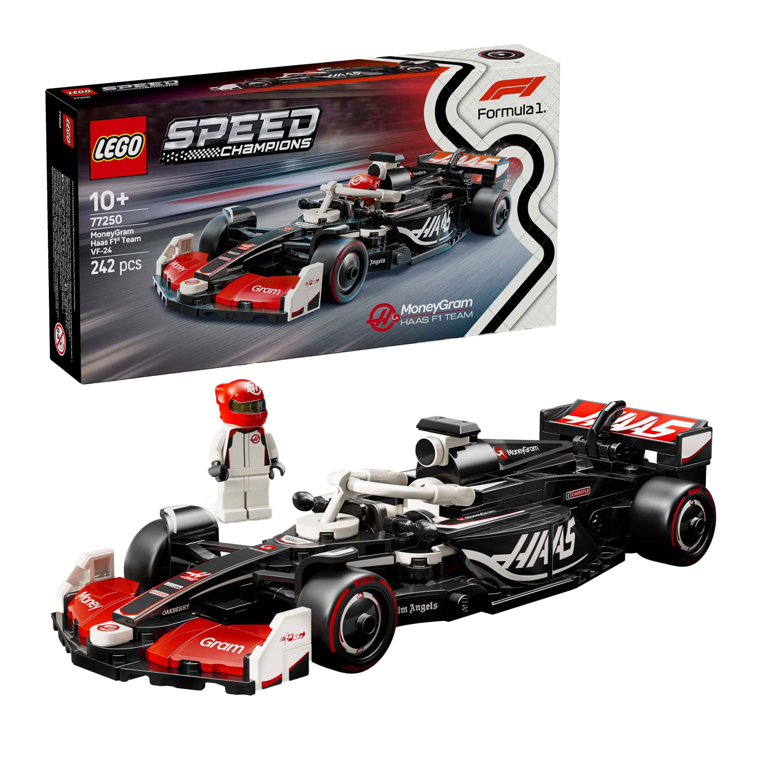 LEGO Speed ​​Champions 77250 MoneyGram Haas F1 Team VF-24 Rennwagen