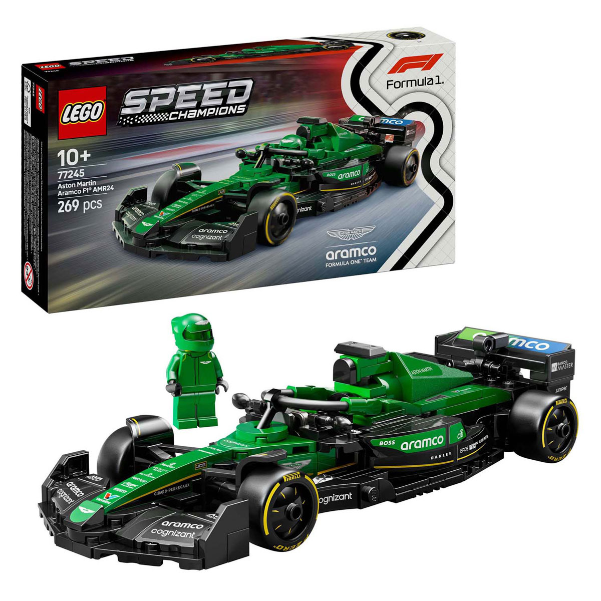 LEGO Speed ​​Champions 77245 Aston Martin Aramco F1 AMR24 Rennwagen