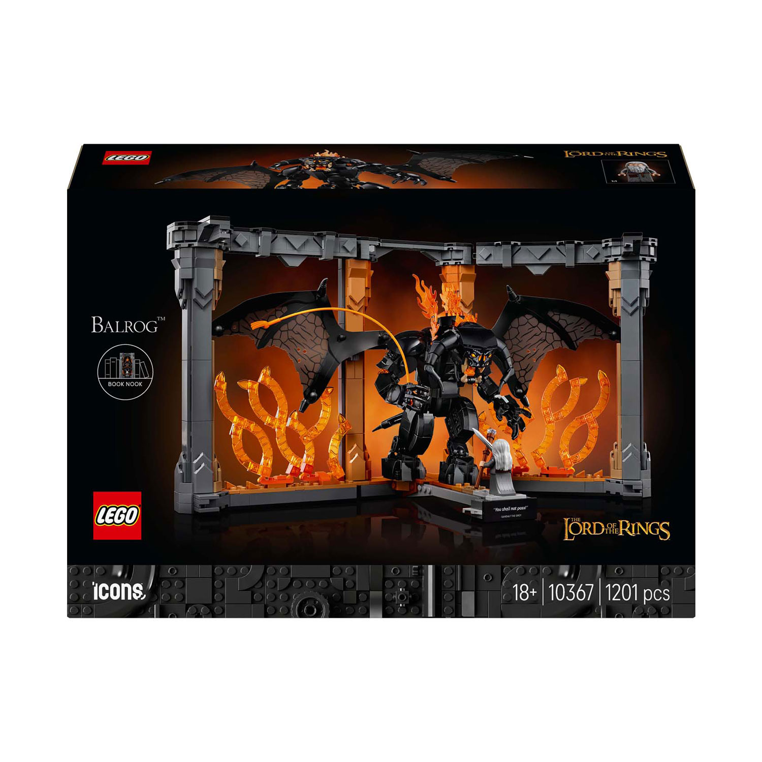 LEGO ICONS 10367 Serre-livres Le Seigneur des Anneaux Balrog
