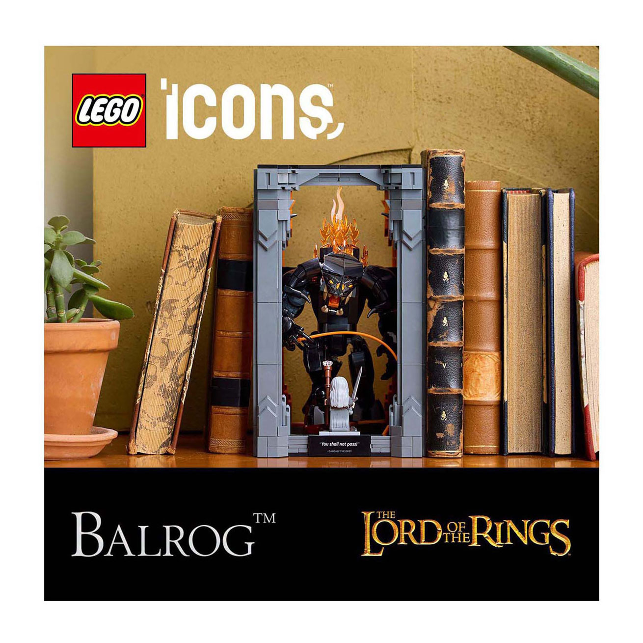 LEGO ICONS 10367 Serre-livres Le Seigneur des Anneaux Balrog