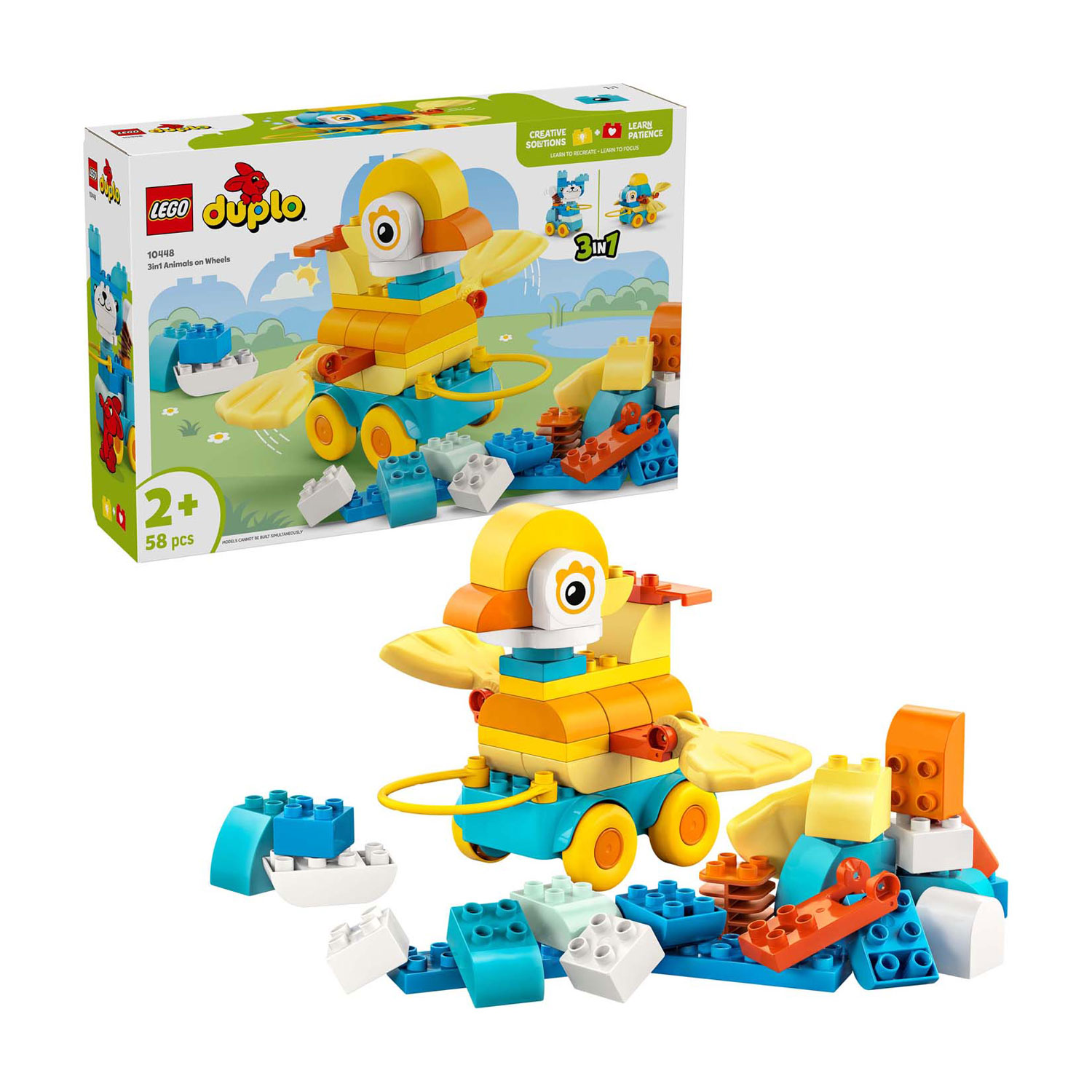 LEGO DUPLO 10448 3-in-1 Dieren op Wielen Peuterspeelgoed