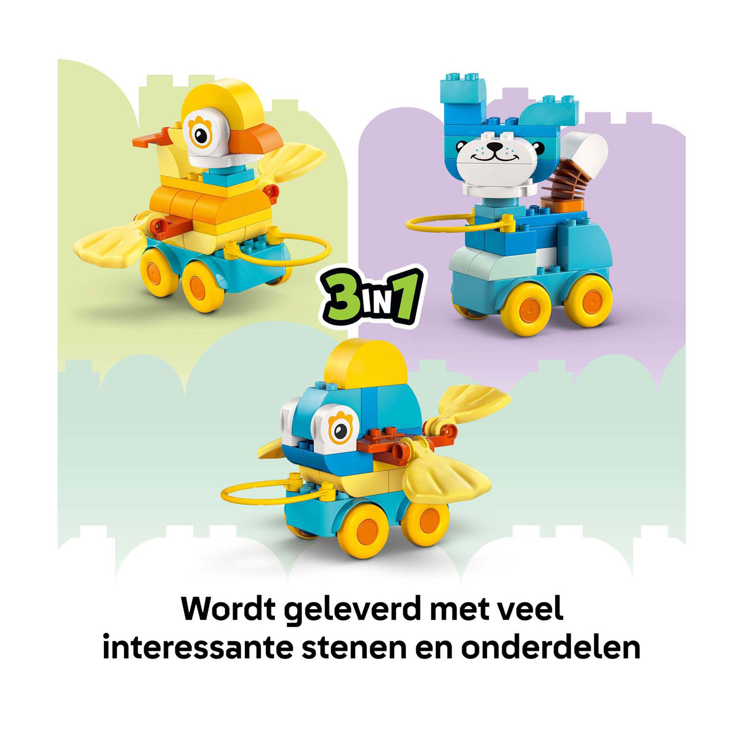 LEGO DUPLO 10448 3-in-1 Dieren op Wielen Peuterspeelgoed