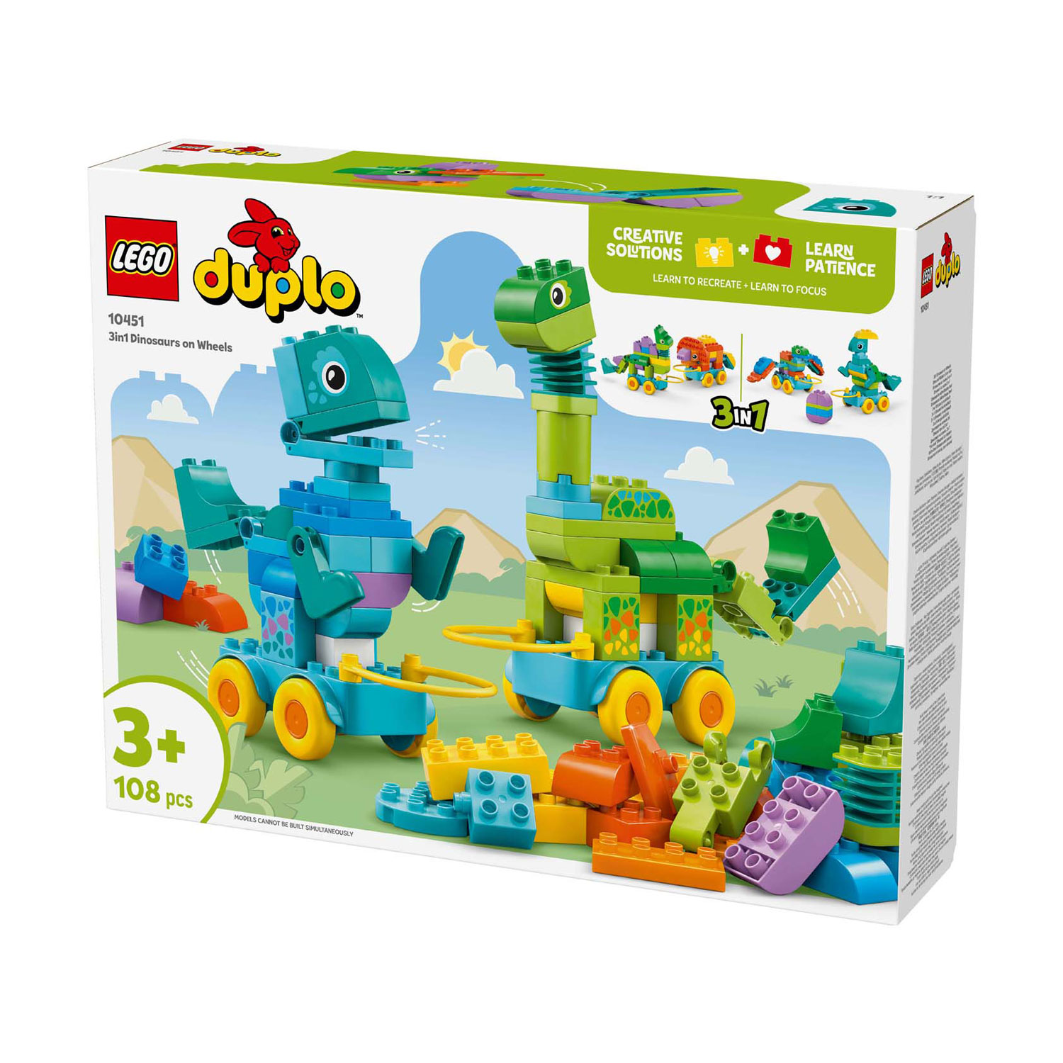 LEGO DUPLO 10451 3-in-1 Dinosaurussen op Wielen