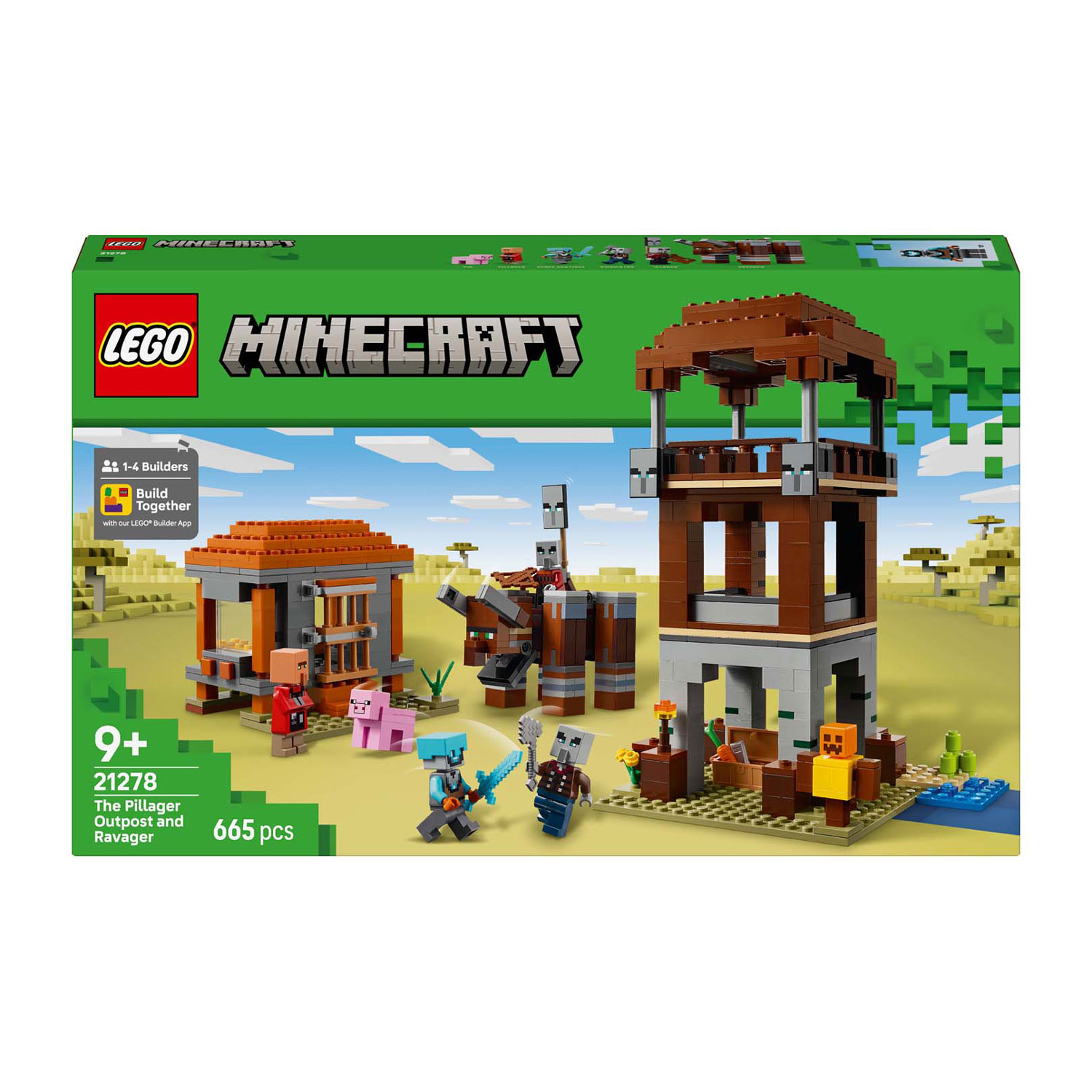 LEGO Minecraft 21278 L'avant-poste et le destructeur des pillards