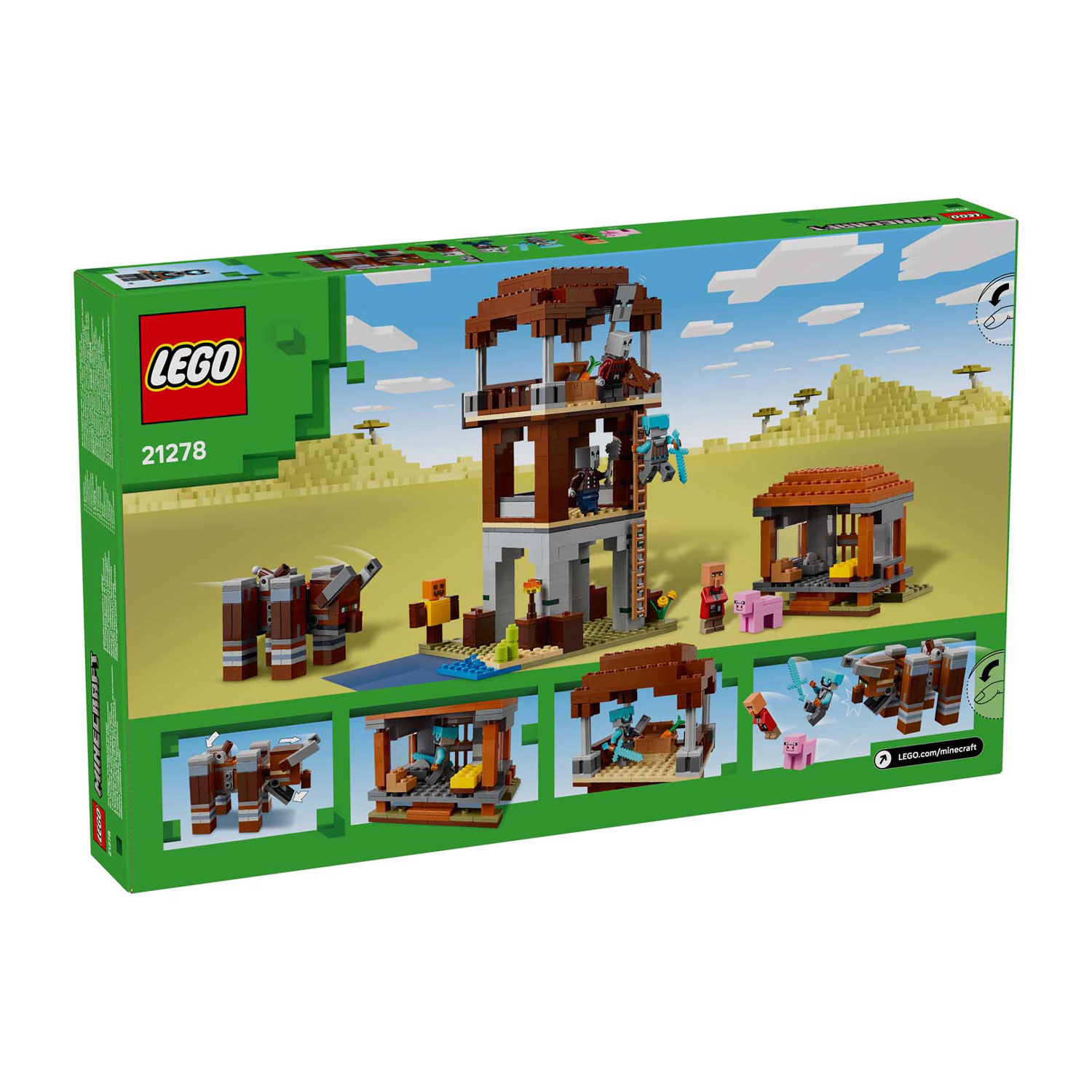 LEGO Minecraft 21278 L'avant-poste et le destructeur des pillards