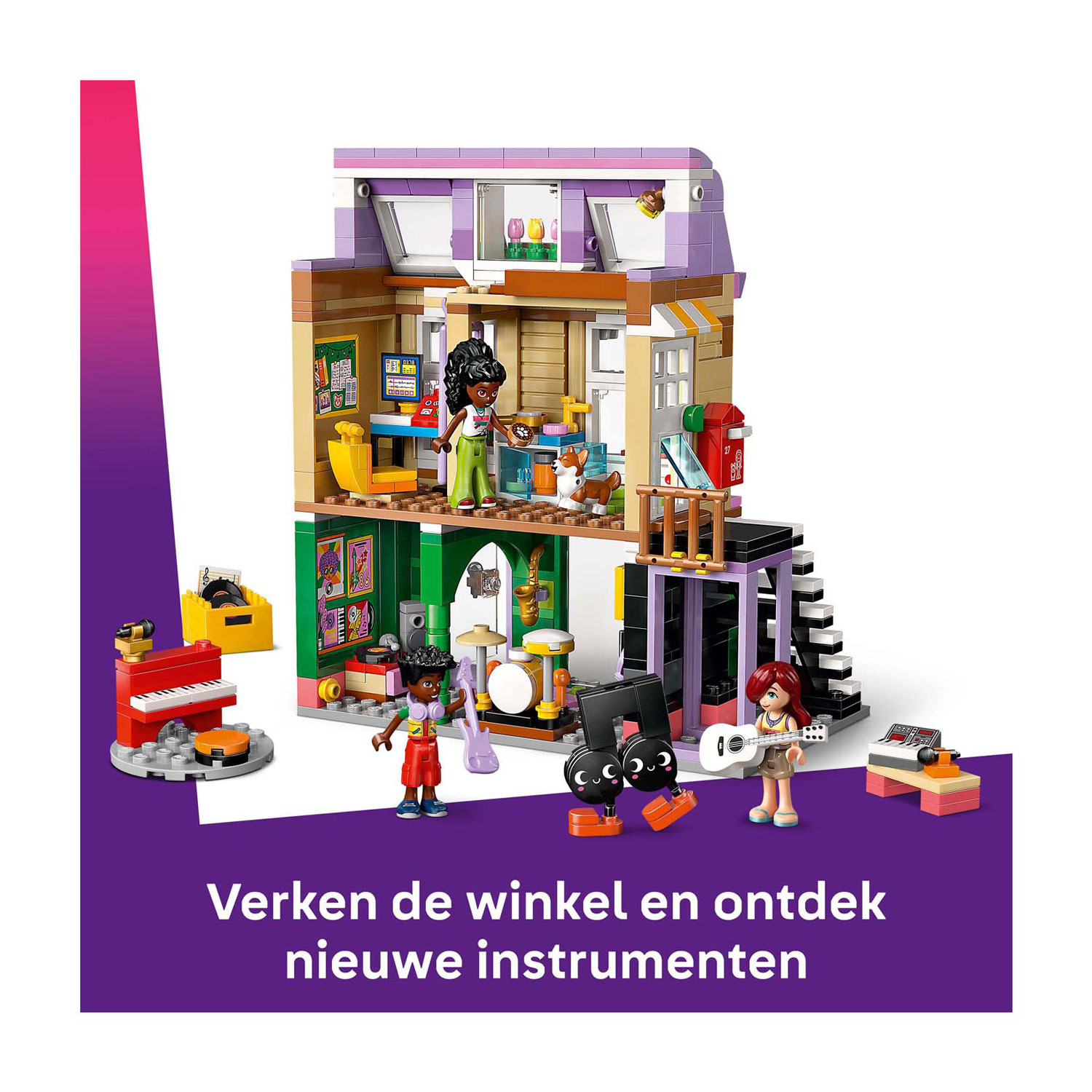 LEGO Friends 42653 Muziekwinkel en Appartement