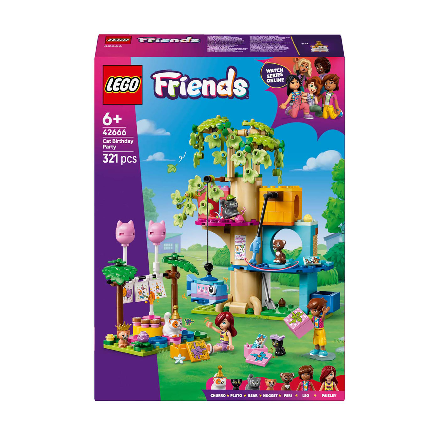 LEGO Friends 42666 Kattenverjaardagsfeestje en Boomhut