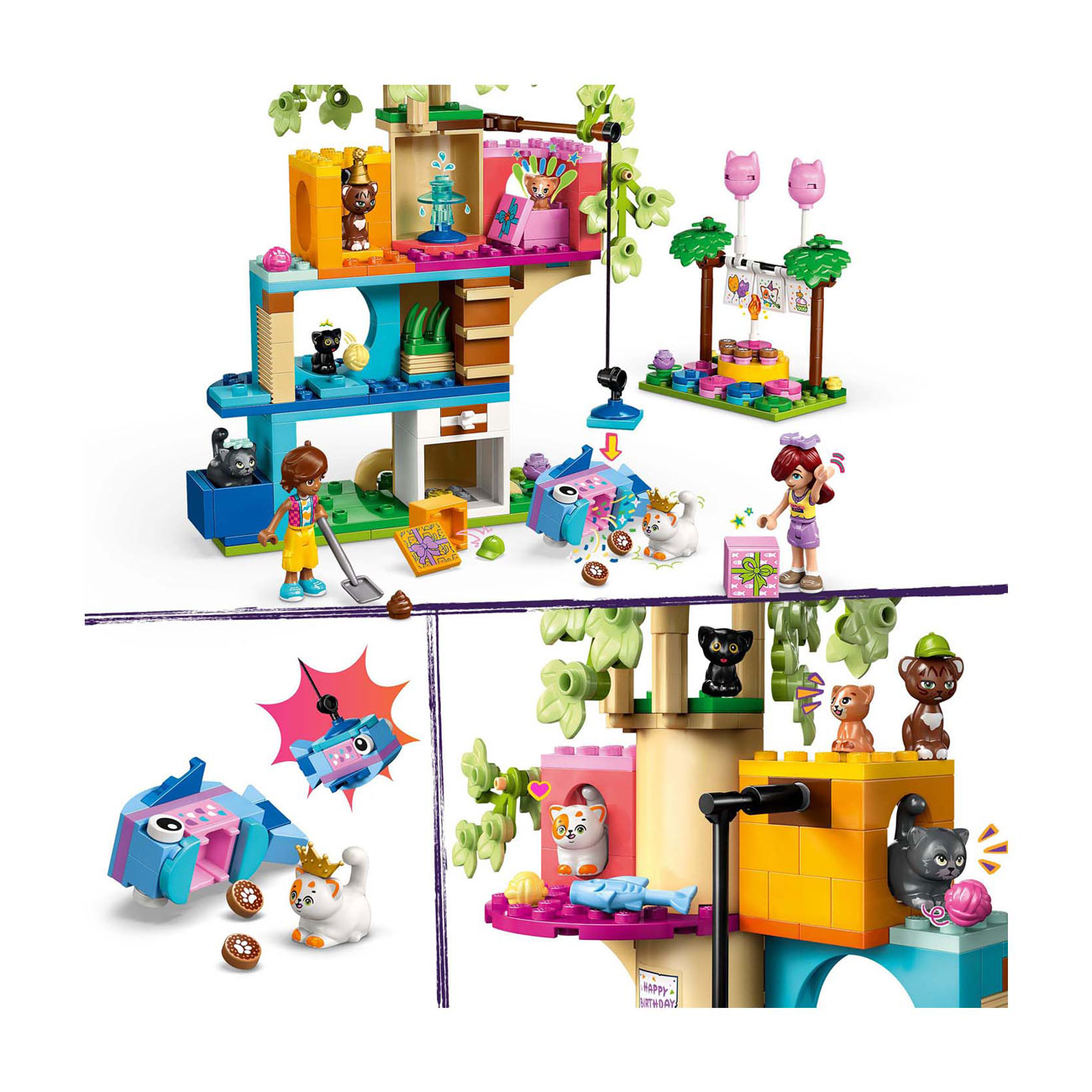 LEGO Friends 42666 Kattenverjaardagsfeestje en Boomhut