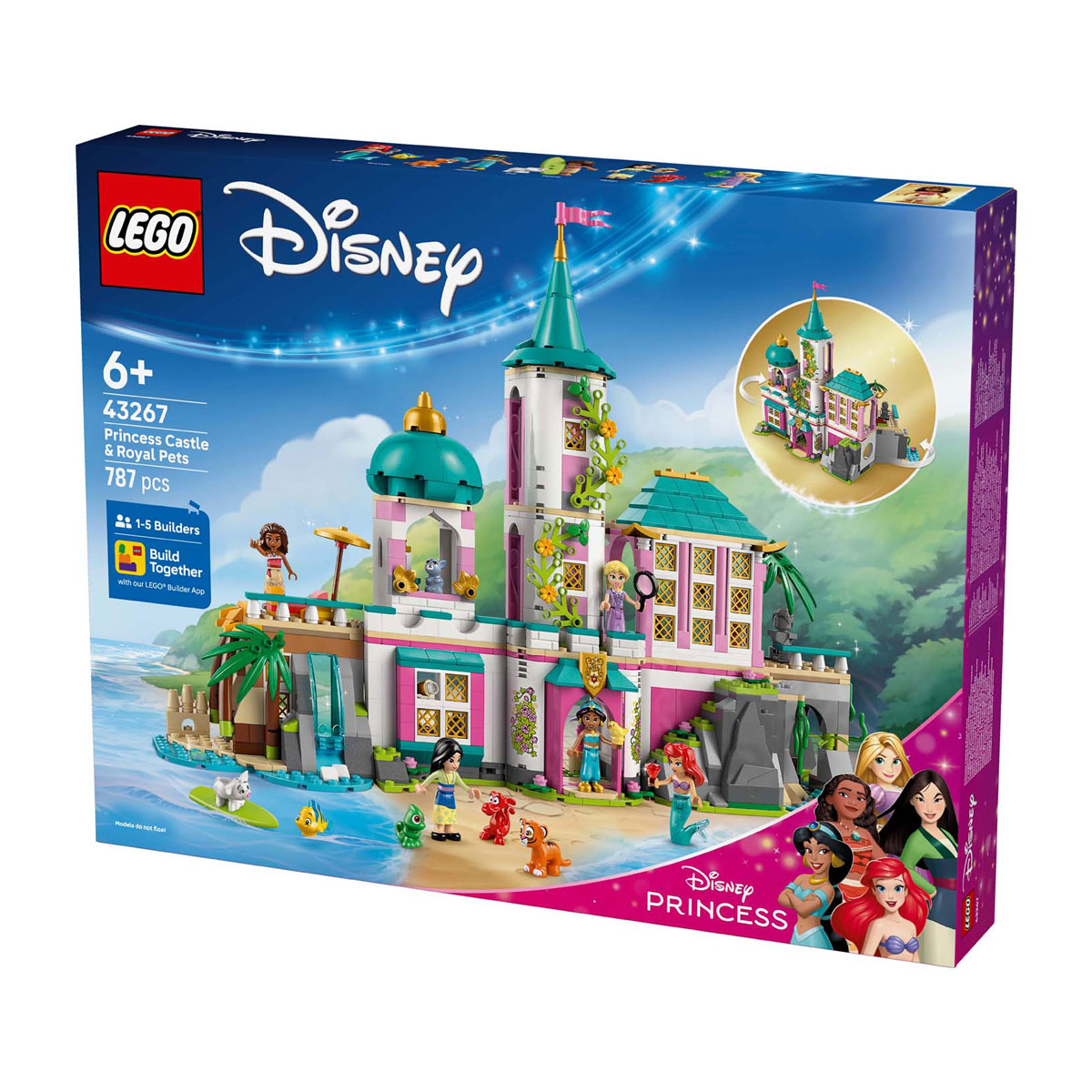 LEGO Disney 43267 Prinsessenkasteel en Koninklijke Huisdieren