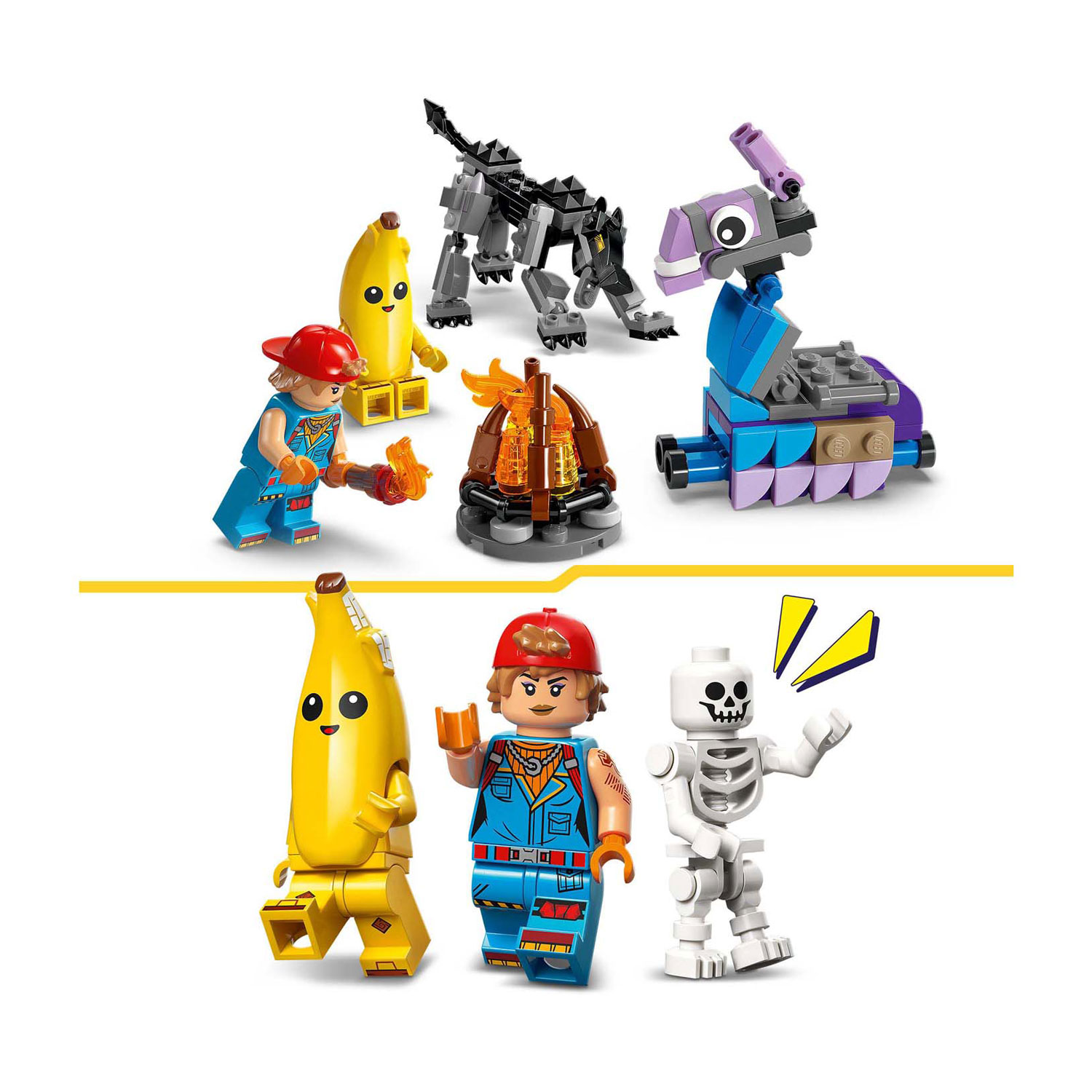 LEGO FORTNITE 77075 Peely en Sparkplugs Kamp