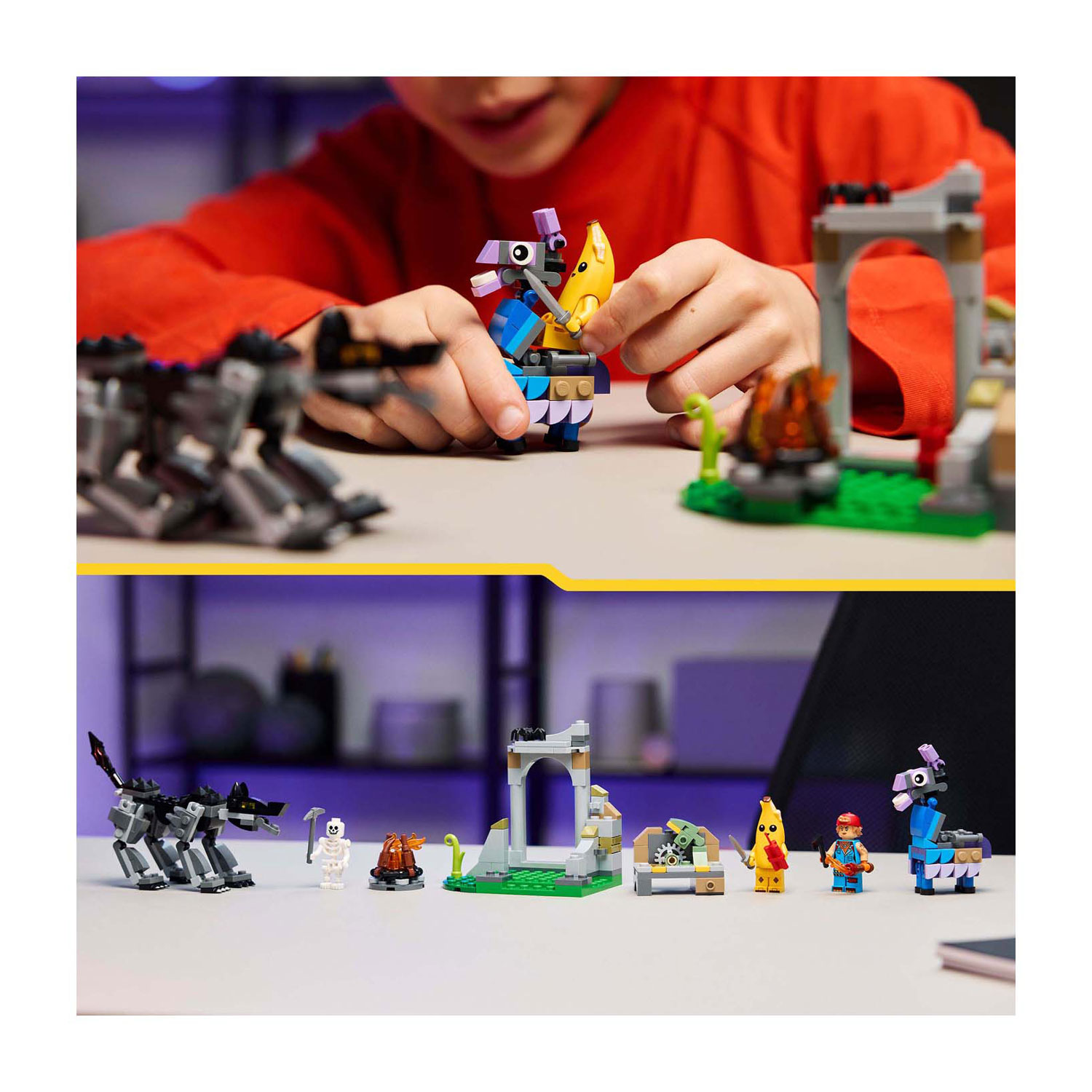 LEGO FORTNITE 77075 Peely en Sparkplugs Kamp