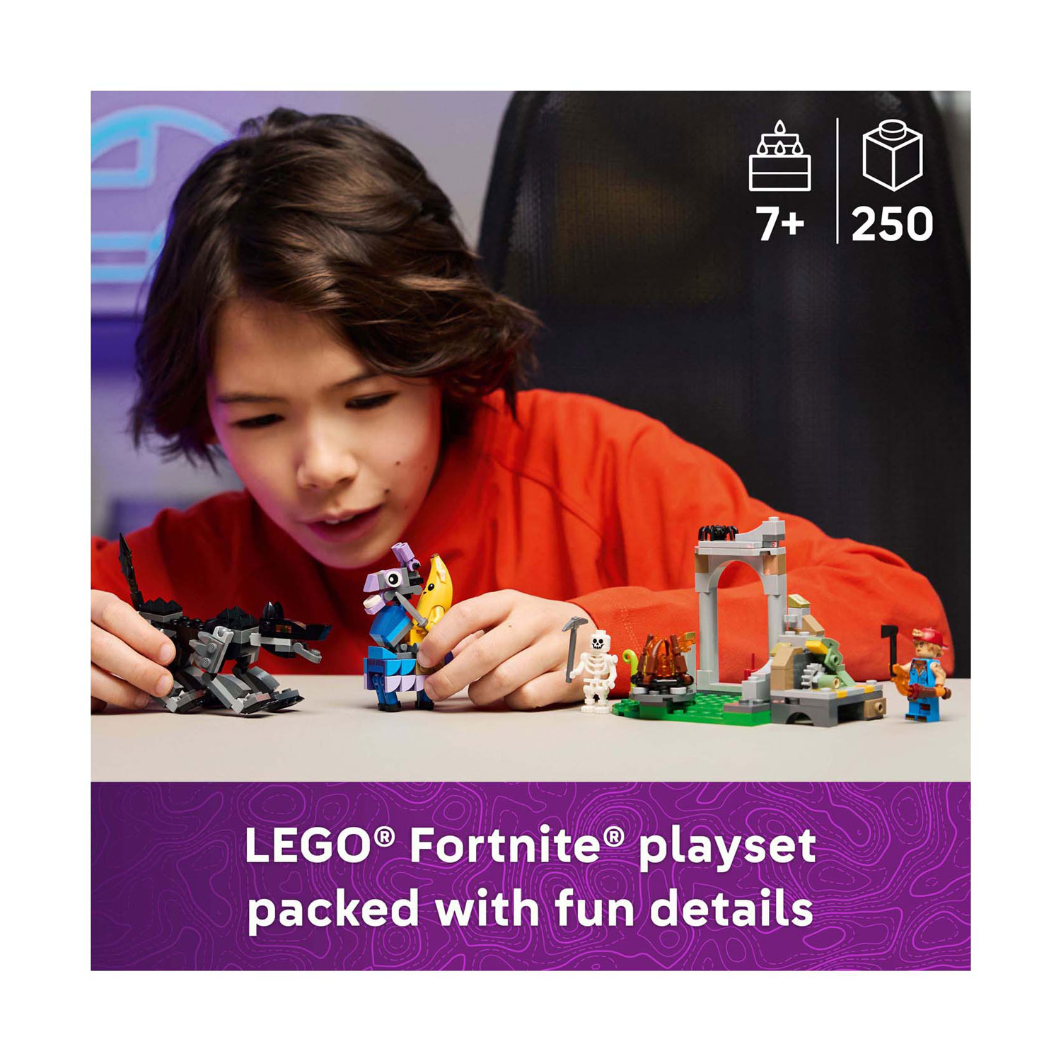 LEGO FORTNITE 77075 Peely en Sparkplugs Kamp