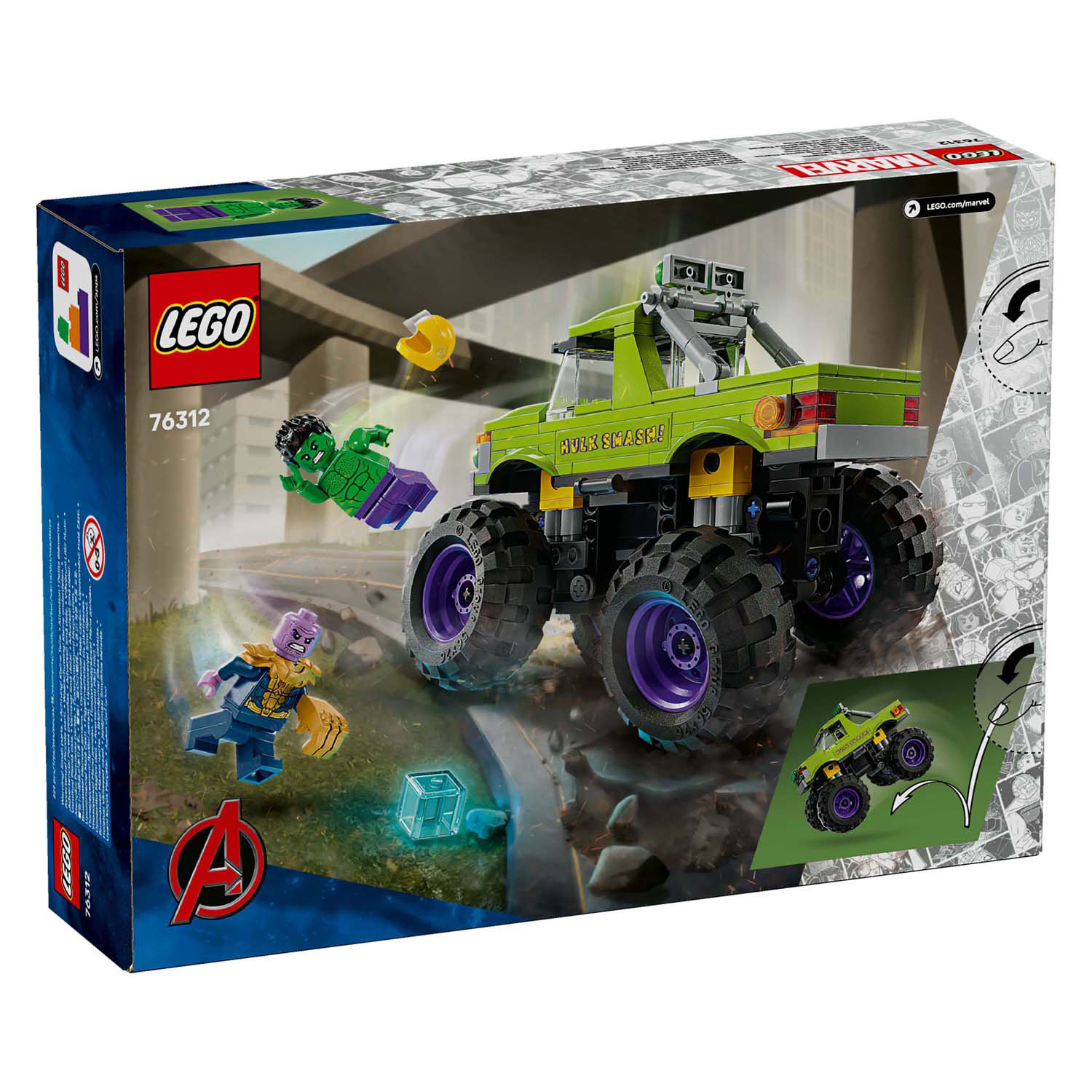 LEGO Marvel 76312 Le camion Hulk contre Thanos