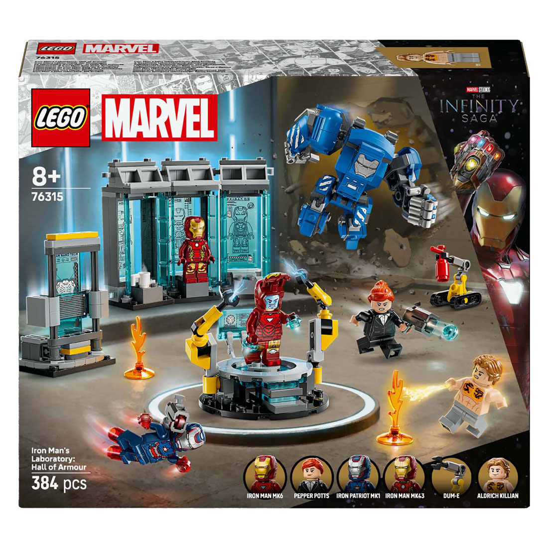 LEGO Marvel 76315 La salle d'armure du laboratoire d'Iron Man