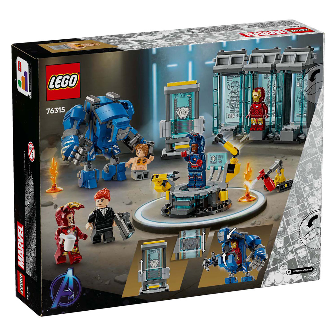 LEGO Marvel 76315 La salle d'armure du laboratoire d'Iron Man