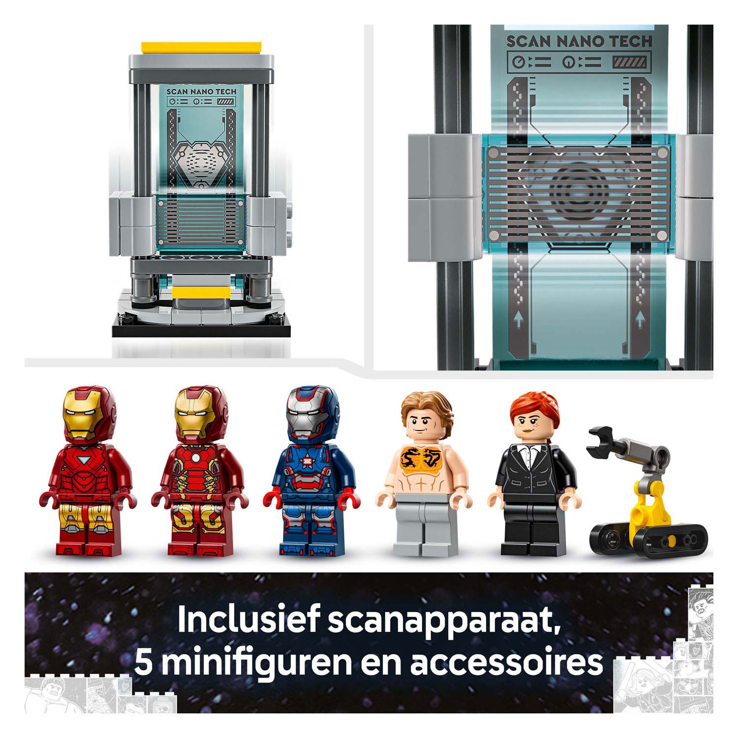 LEGO Marvel 76315 La salle d'armure du laboratoire d'Iron Man