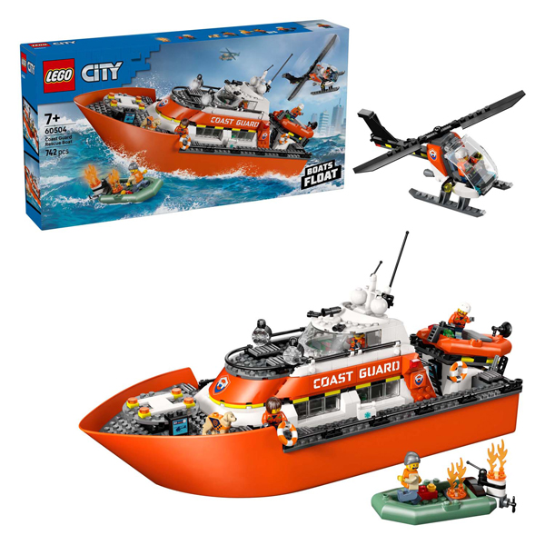LEGO City 60504 Bateau de sauvetage des garde-côtes avec hélicoptère