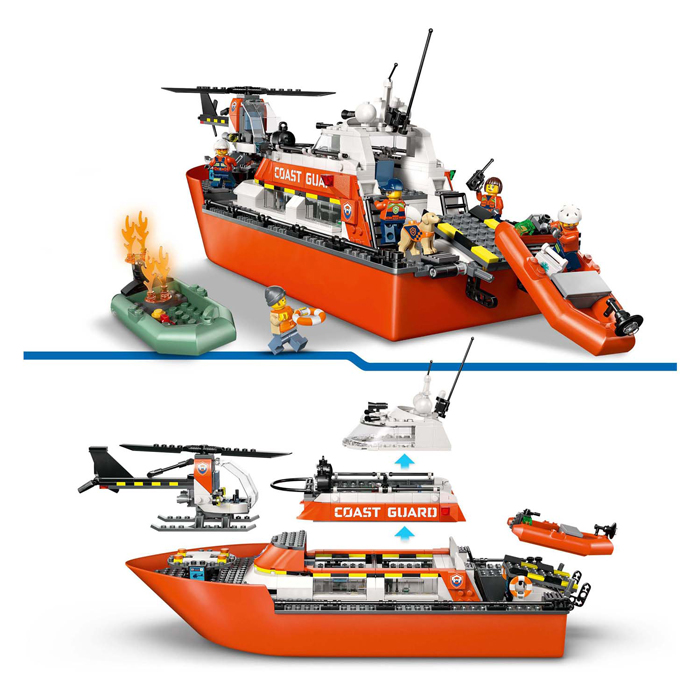 LEGO City 60504 Bateau de sauvetage des garde-côtes avec hélicoptère