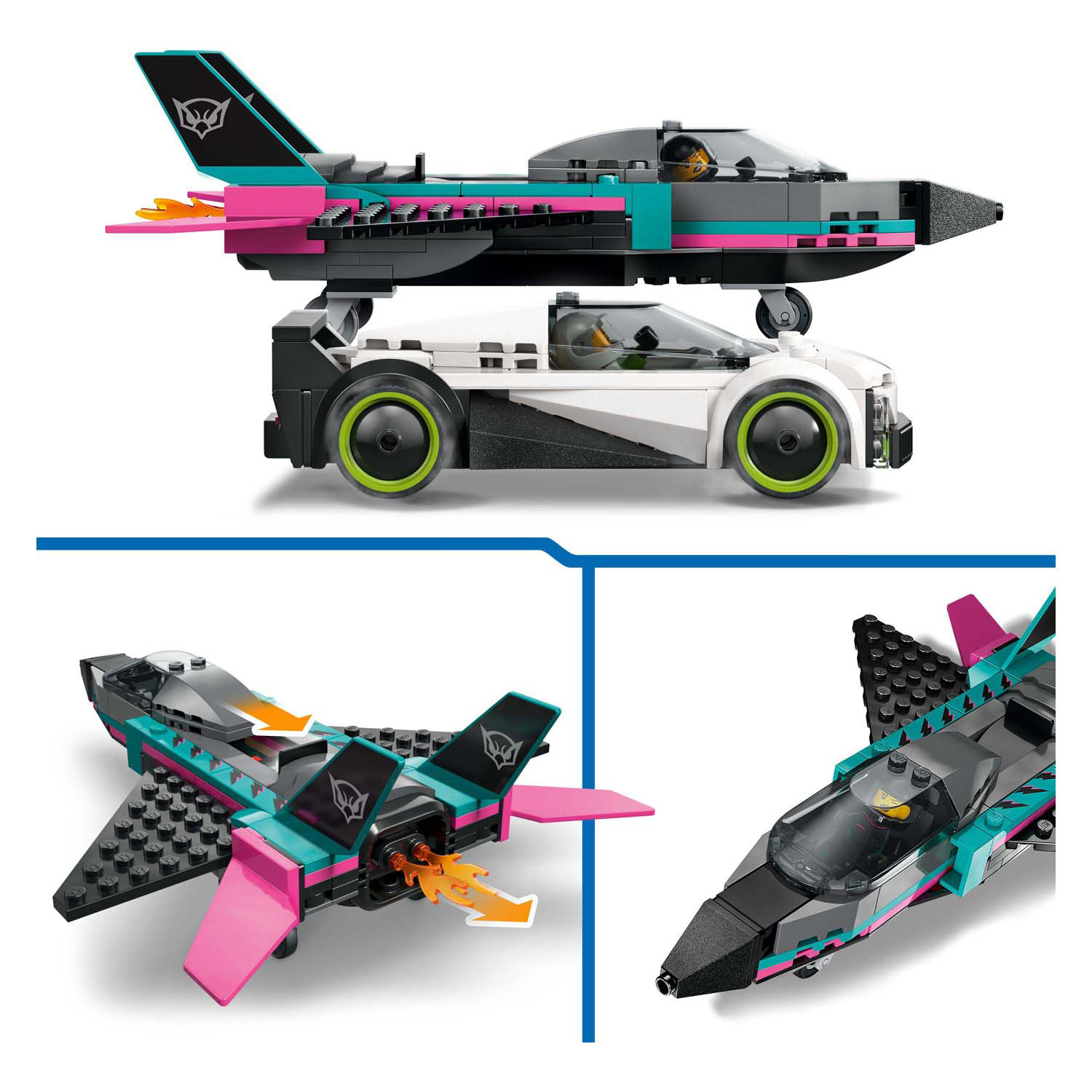 LEGO City 60489 Avion à réaction contre voiture de sport